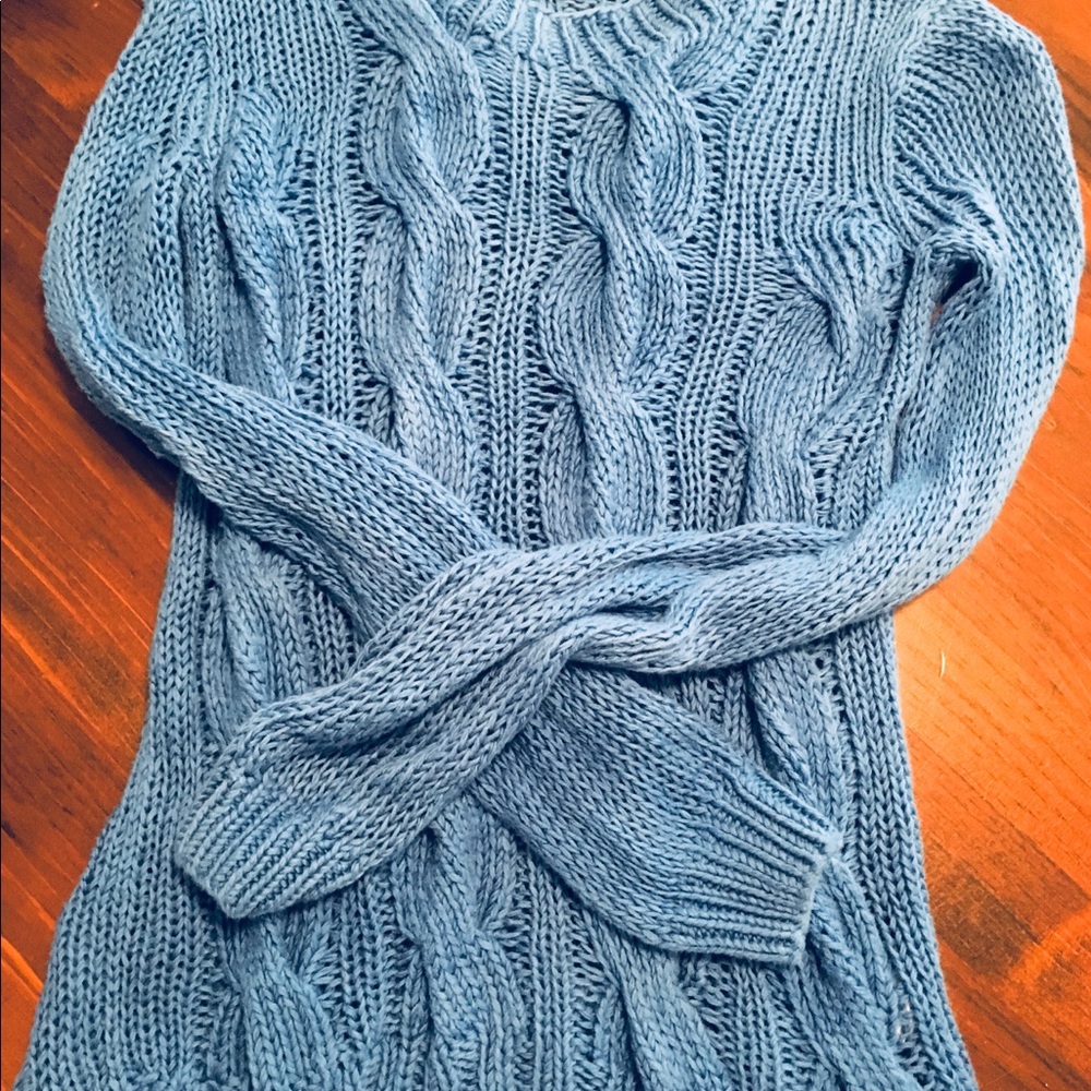 J. Crew blue knit sweater. In great condition.